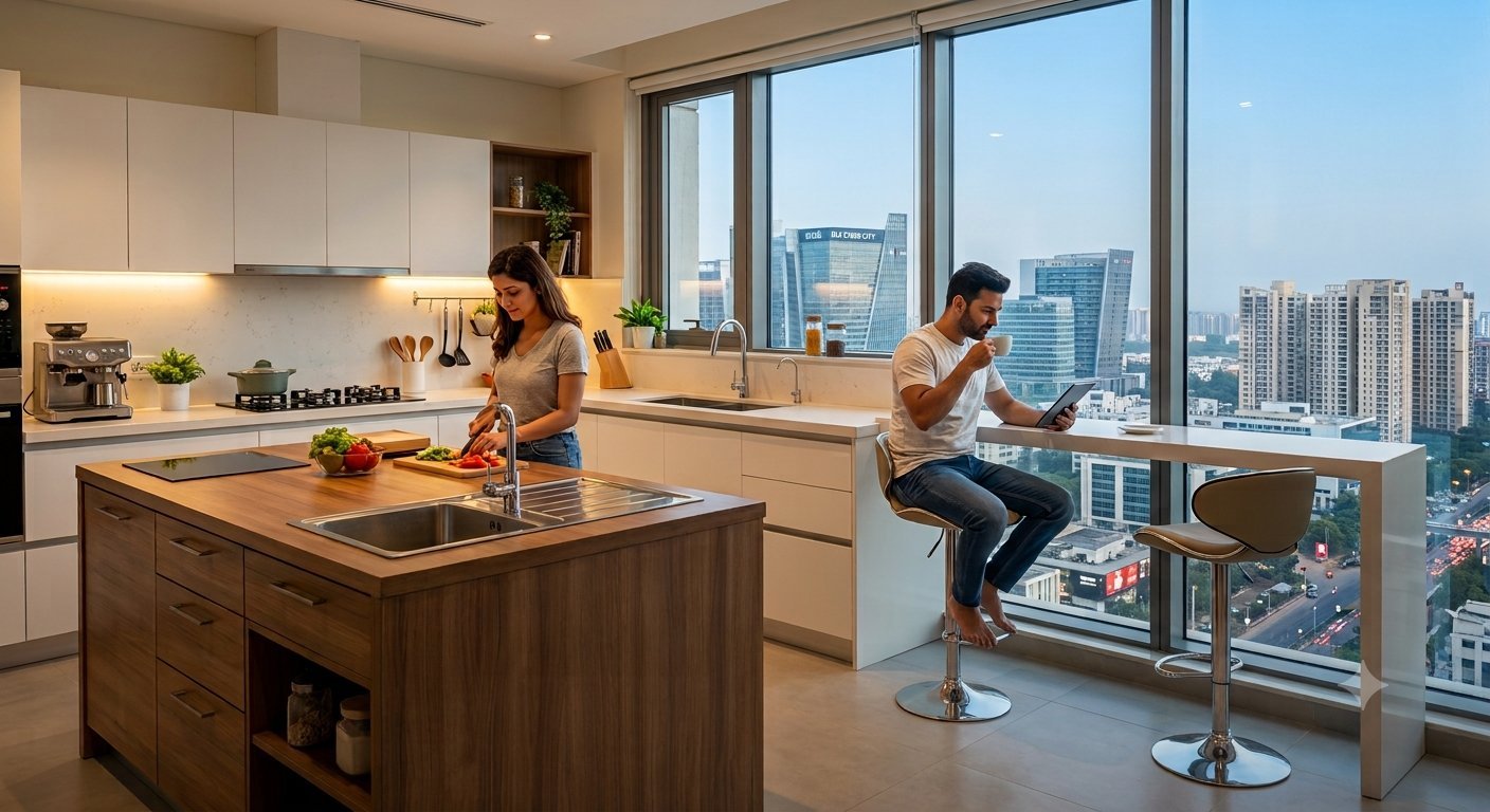 Kitchen Island vs. Breakfast Counter: Which One Actually Fits Your Gurgaon High-Rise Kitchen?