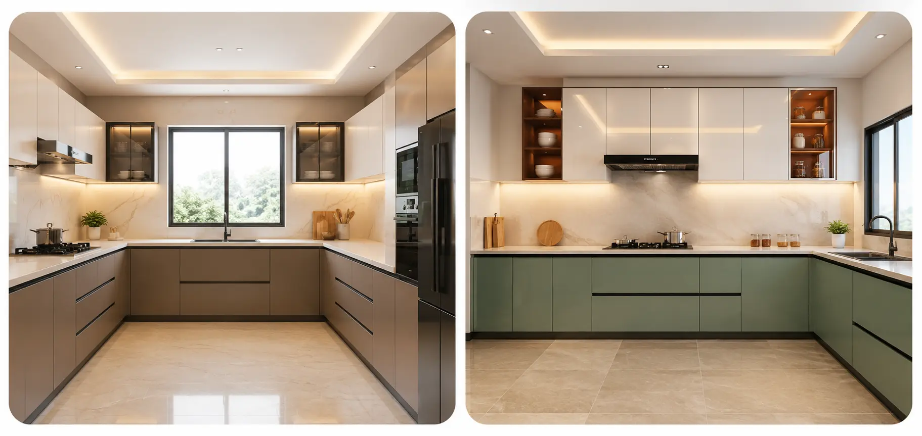 U-Shaped vs. L-Shaped Kitchens: Which Layout is Best for Your Gurgaon Home?